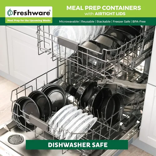 Miniatura 8 de Freshware Recipientes de plástico para preparación de comidas (paquete de 30) con tapas para sopa y ensalada, caja Bento para almacenamiento