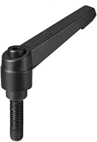 Miniatura 14 de uxcell Mango M6 x 1.575 in Palanca de sujeción ajustable Rosca Botón de trinquete macho roscado Perillas de tornillo de liberación rápida Pernos
