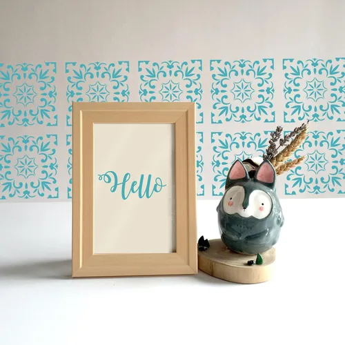 Miniatura 7 de 4 plantillas de mandala reutilizables de 8 x 8 pulgadas, plantillas de piso de azulejos, plantillas de pared bohemias para pintar paredes, azulejos