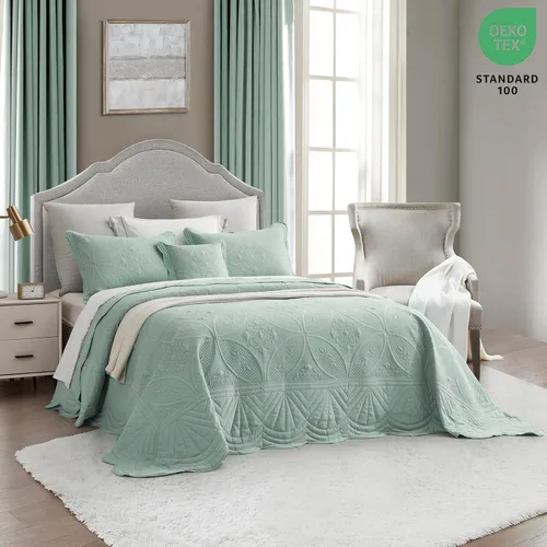 Miniatura 3 de DaisyHuang Colcha – Cobertor de cama tamaño completo – Juego de colcha moderno y contemporáneo, costuras reales, reversible, ligero, 5 piezas