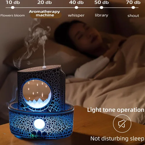 Miniatura 5 de Humidificador de aromaterapia para relajación del sueño, humidificadores de gotas de lluvia, difusor de aromaterapia con 3 luces LED que cambian