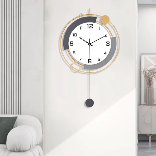 Reloj de pared decorativo con péndulo, silencioso, de calidad de cuarzo, operado con batería, reloj de pared grande para sala de estar, cocina,