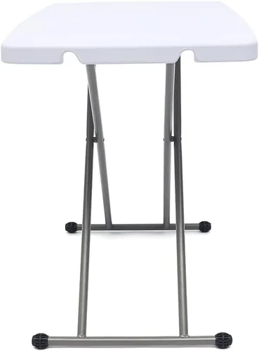 Miniatura 7 de YIYIBYUS Mesa plegable portátil de altura ajustable con pies cruzados en X para picnic, playa, escritorio personal, mesa de comedor para el hogar