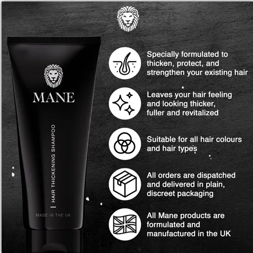 Miniatura 3 de Mane Champú de biotina espesante para el crecimiento del cabello, hombres y mujeres, apoya el cabello fino y adelgazante, reduce la pérdida