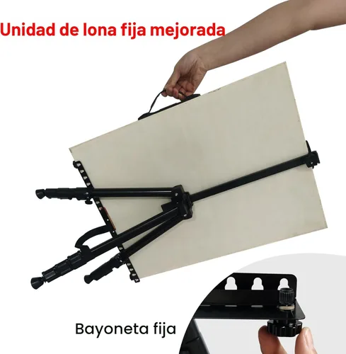Miniatura 6 de Caballete de arte para pintar y exhibir – Caballete de aluminio plegable ajustable de piso de 66 pulgadas para letreros – Soporte de lienzo de mesa