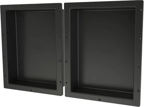 Redi Niche - Estante de ducha empotrado doble nicho negro, dos estantes interiores, 32 pulgadas de ancho x 20 pulgadas de alto x 4 pulgadas de