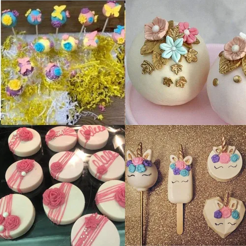 Miniatura 6 de Juego de moldes de silicona para tartas, 8 unidades, diseño de margaritas y hojas de rosa y mini flores, caramelo de fondant para chocolate