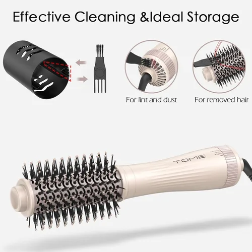 Miniatura 6 de Cepillo secador de pelo, cepillo secador de pelo de 1200 W en uno, cepillo de aire caliente redondo de 1.772 in para volumen y golpes suaves, doble