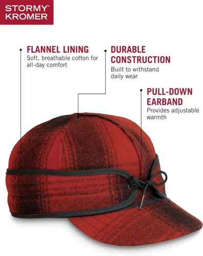 Miniatura 4 de Stormy Kromer Original Kromer Cap - Gorro de lana de invierno con orejeras