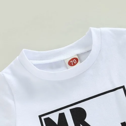 Miniatura 29 de Conjunto de ropa de verano para niños pequeños, 2 piezas, camiseta de manga corta con cintura elástica