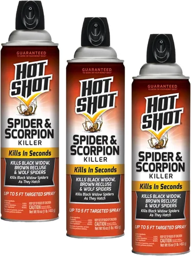 Miniatura 11 de Hot Shot Asesino de hormigas, cucarachas y arañas, 17.5 onzas, mata cucarachas y hormigas listadas en contacto, insecticida en aerosol