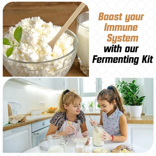 Miniatura 5 de Honeydak Kit completo de iniciación de kéfir de 8 piezas, kit de fermentador de kombucha, galón de 128 onzas, boca ancha con tapa de almacenamiento