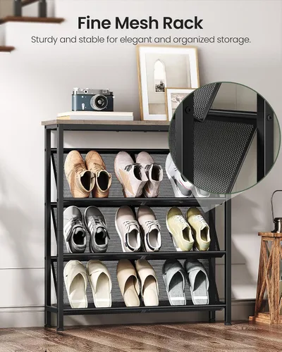Miniatura 6 de CHOEZON Zapatero, Estante de Almacenamiento de Zapatos Inclinado de 4 Niveles, Zapatero Estrecho para Entrada, Organizador de Zapatos con Patas