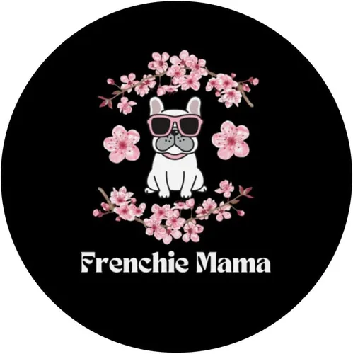 Miniatura 3 de Bulldog francés mamá piel mamá mamá rosa flores Sakura PopSockets intercambiables PopGrip