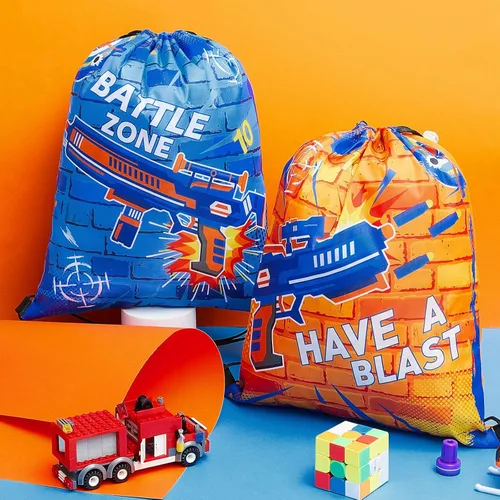 Miniatura 4 de Flutesan Bolsas de suministros de fiesta de dardos con cordón para pistola de fiesta, mochila con cordón de dardos (12 piezas)