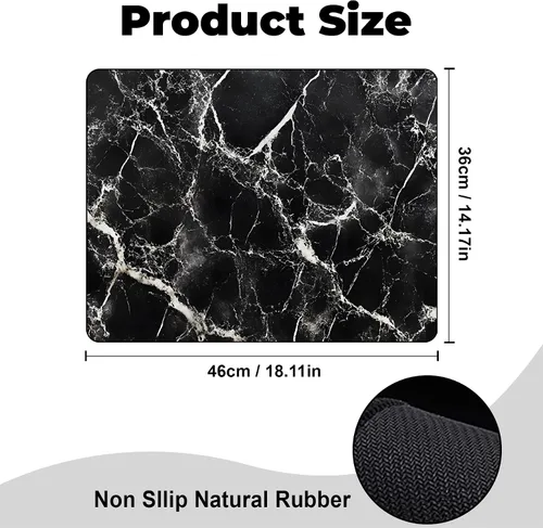 Miniatura 2 de Tapete para microondas, protector antideslizante resistente al calor, protector de mostrador, tapete impermeable y borrable sin lavado para Negro