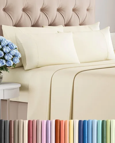 Miniatura 58 de Juego de sábanas Queen de 6 piezas, sábanas tamaño Queen, ropa de cama suave de lujo de hotel, refrescante, cómoda y transpirable, 1 encimera, 1 26