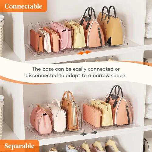 Miniatura 5 de Lifewit Paquete de 3 Organizadores de Carteras de Plástico para Clóset, Divisores de Estantes Ajustables para Organización de Clóset, Organizador