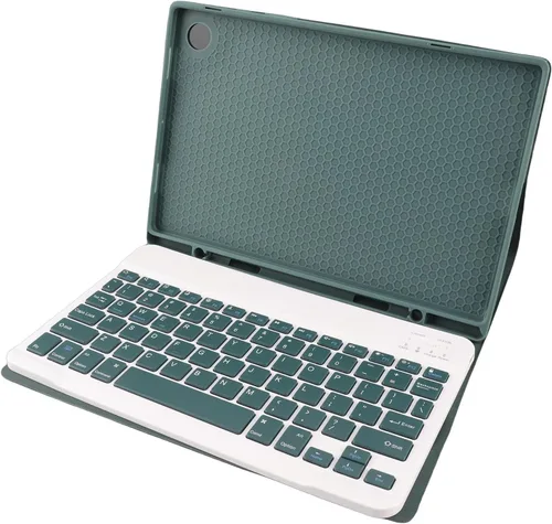 Miniatura 8 de Funda para teclado inalámbrico para tableta Tab A8 de 10.5 pulgadas, 2022, color verde oscuro con recortes precisos para uso diario