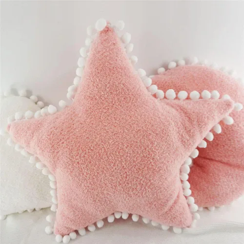 Miniatura 3 de JIANEEXSQ Creative Star Pillow Home - Cojín decorativo de felpa con estrella blanca (rosa)