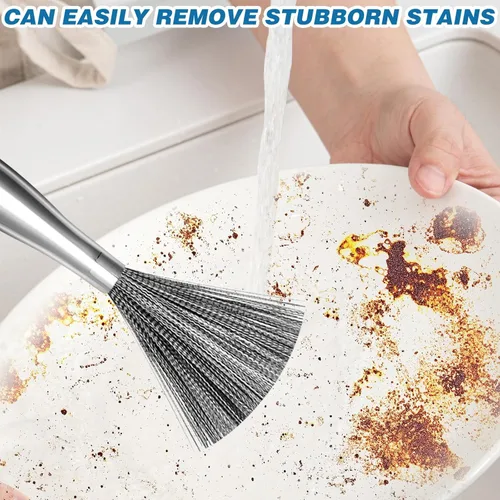 Miniatura 6 de 2 cepillos para ollas de acero inoxidable 304, herramientas de limpieza de metales fáciles de limpiar, adecuados para eliminar manchas de cocina
