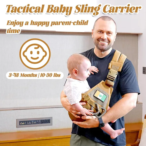 Miniatura 2 de Portabebés con Eslinga, Transportador Ajustable para Niños Pequeños con Asientos de Cadera y Mosquetones para Bebés de 3-48 Meses 10-30 Libras Niños