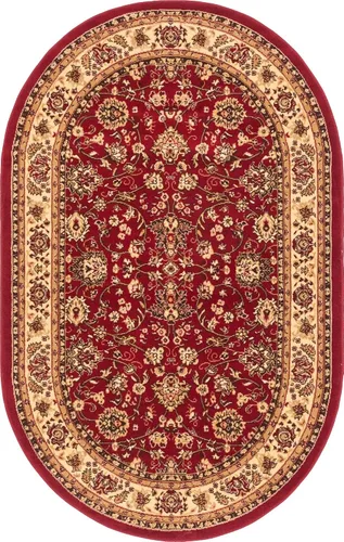 Miniatura 9 de Unique Loom Sialk Hill Collection - Alfombra de área - Washington (5 pies x 8 pies, ovalada, borgoña/crema)