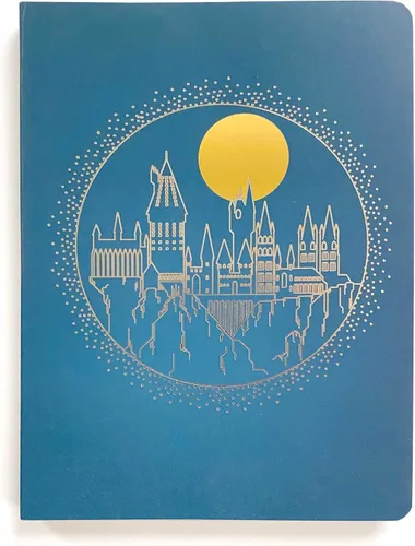 Paper House Productions Harry Potter - Diario de 8" con acento de papel de aluminio y cubierta suave, con marcador de página de cinta de raso -