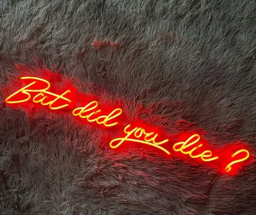 Miniatura 3 de Letrero de neón de pared con texto en inglés «But Did You Die», luz de neón colgante para arte de pared LED, tamaño de 17 x 12 pulgadas