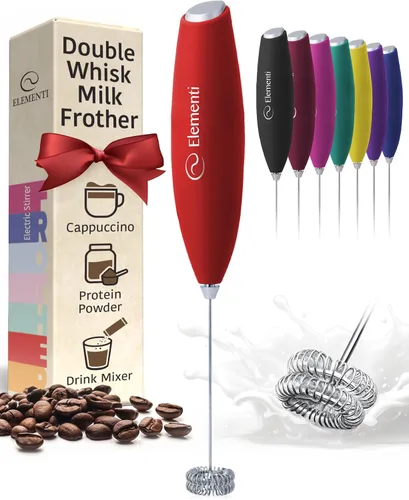 Miniatura 17 de Elementi Varita espumadora de leche, agitador eléctrico de mano fácil de usar para bebidas en polvo, batidor de café duradero y potente y varita