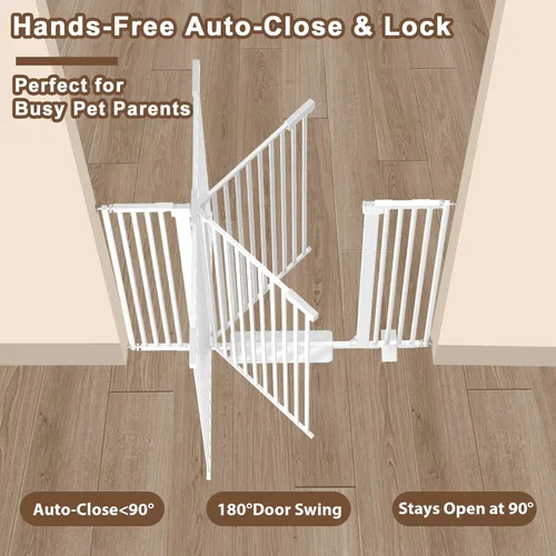 Miniatura 6 de Puerta de bebé extra alta de 41 pulgadas para perros grandes y mascotas en interiores, sin saltar, 30-40.9 pulgadas de ancho, puerta resistente