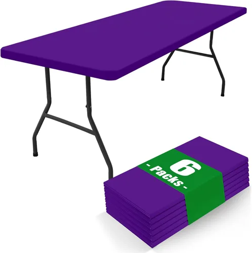 Miniatura 22 de Moosfor Paquete de 6 manteles cuadrados de elastano, manteles elásticos ajustables para pícnic, cubierta de mesa de patio elástica lavable para Negro