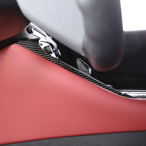 Miniatura 5 de Daeiclru Tira decorativa de fibra de carbono real para palanca de cambios de automóvil para Toyota Supra GR A90 A91 MK5 2019-2022, tira de ajuste