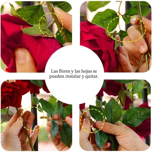 Miniatura 9 de Veryhome - Guirnalda de rosas artificiales estilo enredadera, falsas, para colgar, plantas de hiedra y rosas, 1.83 m para decoración de boda, fiesta