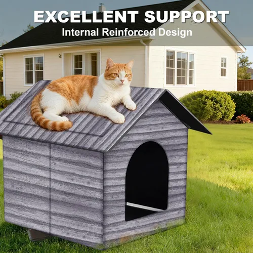 Miniatura 2 de Casa para Gatos de Exterior Casa para Gatos para Uso en Exteriores e Interiores - Refugio Impermeable para Gatos, Perros y Animales Ferales