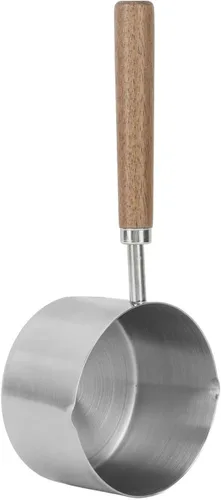 Miniatura 3 de Taza vikinga de estilo de madera de resina Taza medieval de madera para beber cerveza Taza de imitación Mini cacerola de acero inoxidable de 3.4 fl