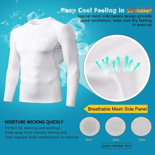 Miniatura 2 de MEETYOO Camisa de compresión de manga larga para hombre