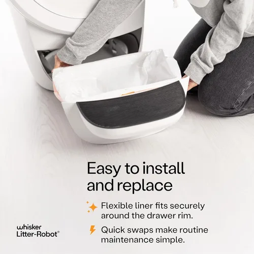 Miniatura 3 de Bolsas para cajones de residuos de Litter-Robot de Whisker, paquete de 25 unidades - Forros para caja de arena, ajuste personalizado