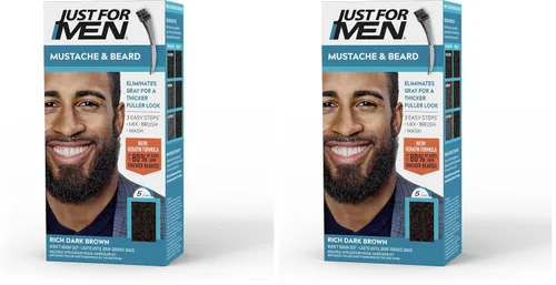 Miniatura 13 de Just For Men - Tinte para bigote y barba, tinte para barba para hombres con cepillo, incluye queratina, biotina, aloe vera y aceite de coco