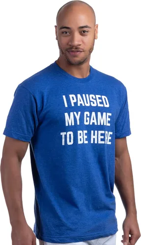 Miniatura 3 de Camiseta con leyenda en inglés I Paused My Game to Be Here, divertida camiseta humorística para hombres o mujeres, humor para jugadores