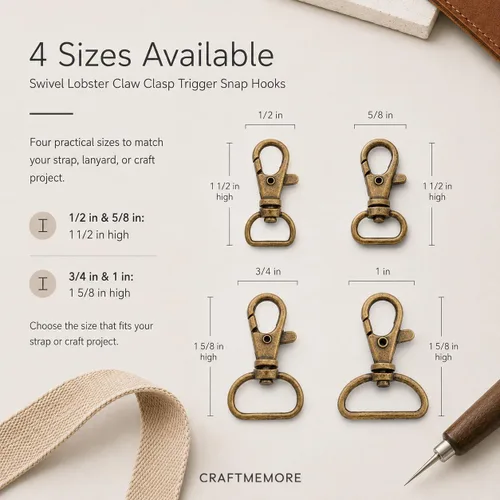 Miniatura 3 de CRAFTMEMORE Ganchos de presión de gatillo de 1 pulgada, clásicos cierres de langosta giratorios para bolso, 20 unidades, CSPS (latón antiguo)
