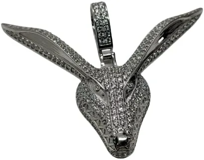 Miniatura 2 de Animas Jewels - Dije de plata de ley 925 para hombre corte redondo VVS1 diamante Naruto Kurama Fox de 225 quilates Plata esterlina Circonita cúbica