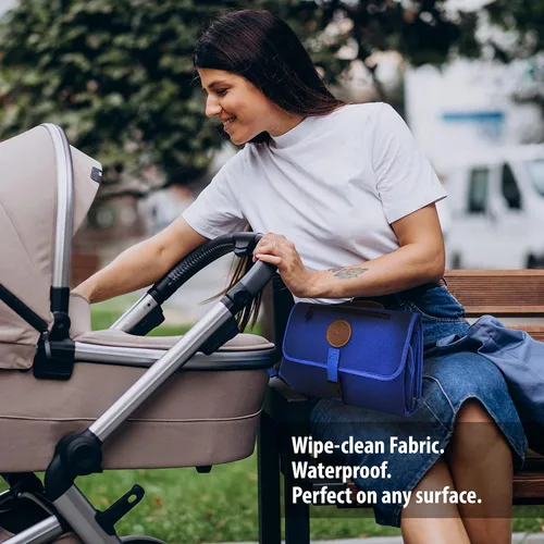 Miniatura 6 de Cambiador portátil para bebé – Cambiador de pañales portátil – Impermeable, plegable y fácil de limpiar, cambiador de bebé de viaje – Bolsa