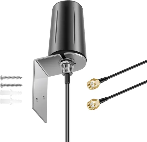 2x2 MIMO Omnidireccional de perfil bajo 4G LTE 5G Antena externa SMA Macho Conector con cable de 10 pies para aumentar el rendimiento de enrutadores