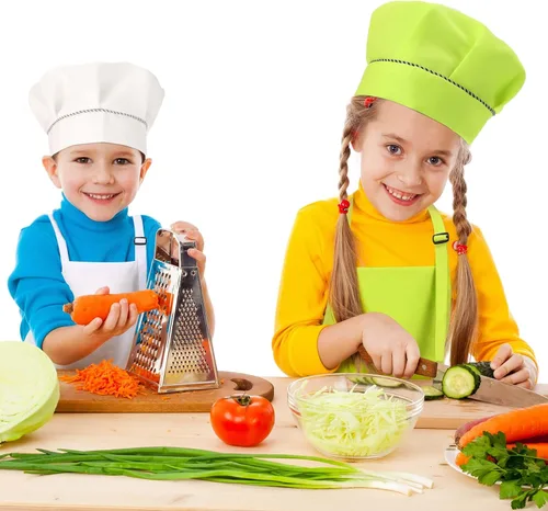 Miniatura 6 de Juego de 28 piezas de delantal de chef a granel, delantal ajustable para niños y niñas, delantales con 2 bolsillos, disfraz de chef Multicolor