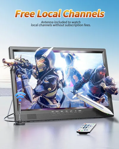 Miniatura 8 de NORTHING Televisor portátil de 19 pulgadas para interiores y exteriores, TV portátil Full HD 1080P para campamento, 8000 mAH, TV con alimentación