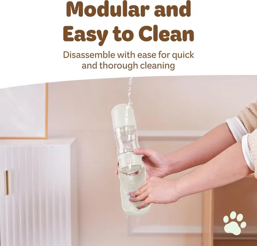 Miniatura 6 de Desired Things Dispensador Portátil de Comida y Agua para Mascotas, 2 en 1 Botella de Agua para Gatos y Perros Pequeños y Contenedor de Comida