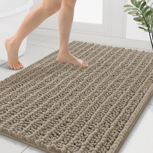 Miniatura 76 de Smiry Alfombras de Baño 24x16 pulgadas, Alfombras de Baño de Chenilla Extra Suaves y Absorbentes, Respaldo de Goma Antideslizante, Lavable a Máquina