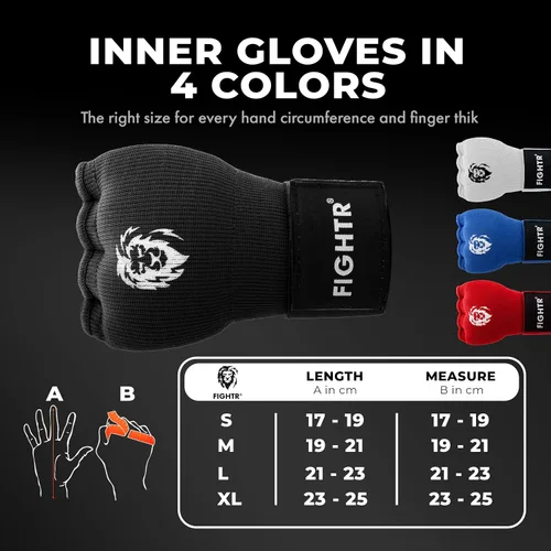 Miniatura 2 de FIGHTR® Guantes interiores premium con gel - Envoltura rápida y mayor estabilidad Vendas de gel para boxeo, MMA, Muay Thai y artes marciales