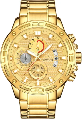 Miniatura 3 de Reloj cronógrafo de cuarzo de lujo para hombre acero inoxidable y metal resistente al agua informal con fecha